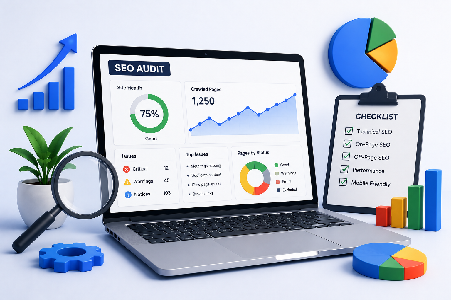 مراجعة وتحليل أداء الموقع الحالي (SEO Audit)